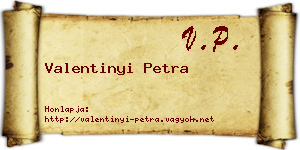 Valentinyi Petra névjegykártya