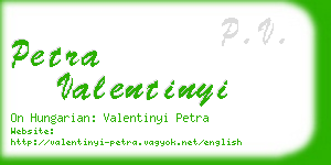 petra valentinyi business card